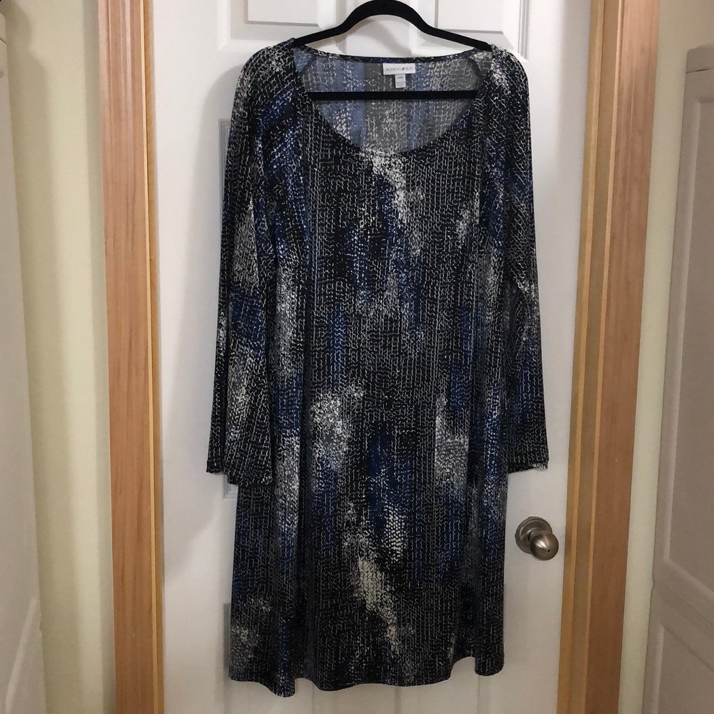 Knee length long wide bell sleeve dress
